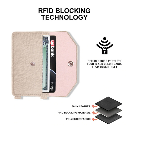 Nordstrom Silver Metallic Phone Pocket Crossbody Wallet Case RFID - Picture 9 of 10